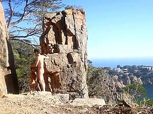 Hot couple outdoor sex in the middle of a path amateur