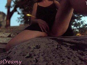 Misscreamy Flashes Pussy In Public, Masturbating Riskily With People Near