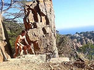 Hot couple outdoor sex in the middle of a path amateur