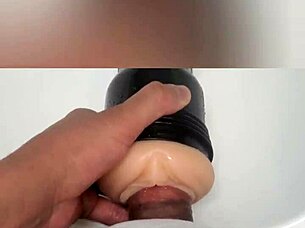 Big black cock penetrates solo play