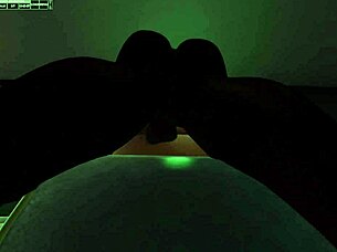 Black man pounds Asian woman's ass on couch.