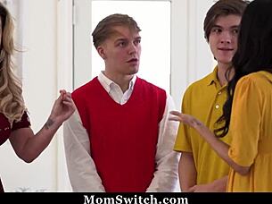 Jealous Stepmoms Swapping Their Boys In Hot 4some Confrontation!