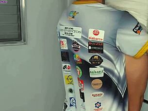 Stepsister cleans room while stepfather renovates backyard