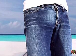 feeling aroused masturbating in bikini at secret school