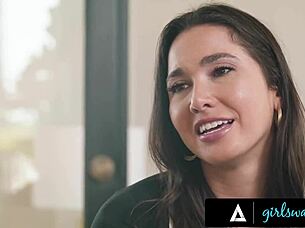 Petite Avery Black offers her pussy to dispatcher Karlee Grey as a reward.