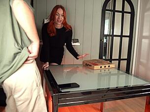 redhead delivery girl steals my pizza and gets fucked as punishment