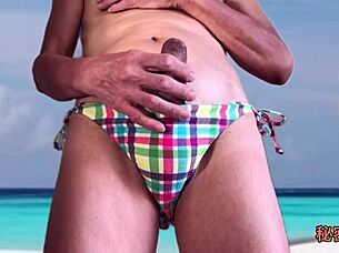 feeling aroused masturbating in bikini at secret school