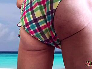 feeling aroused masturbating in bikini at secret school