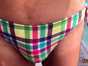 feeling aroused masturbating in bikini at secret school