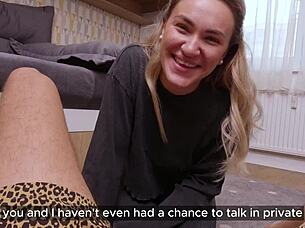 Toy Room Temptations: Naughty Pairs' First Fuck In Condom With Natural Tits And Blowjob