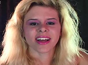 Glazed Bentley, a blonde babe, introduces herself in an amateur casting interview with pov perspective.