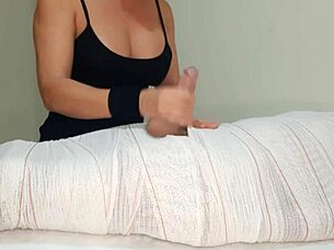 Part 1: Mummified Handjob Interrupted Mid-Cum for Minutes