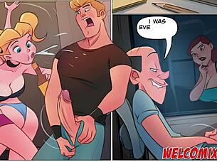 Fucking Two Hotties In The Elevator From Pervert Comics Porn