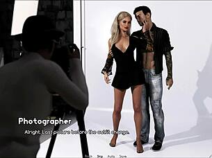 Cute fat girl in outfit intertwined