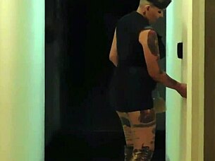 Returning from vacation, a friend invites us to watch him fuck the whore working in the house corner