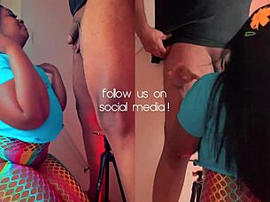 thick college girl deepthroats big black cock during audition