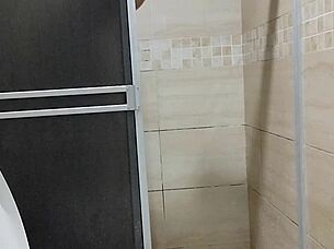 Behind the scenes, my curvy landlady charges rent in dorm roleplay