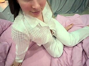 Watch this babe's natural tits bounce in close-up doggystyle action. Amateurs explore blowjob and bent-over ass play.