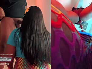 thick college girl deepthroats big black cock during audition