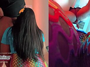 thick college girl deepthroats big black cock during audition