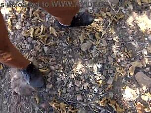 french nudist milf is shocked she caught a real voyeur following her