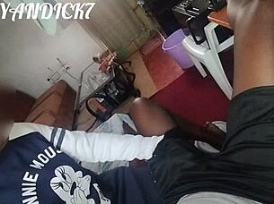 African hot nanny plays with boss's black dick while wife is at work 😏. She teases it seductively.