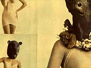 vintage pussy and pooch in outdoor hairy retro scene