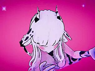 The sexual slave dressed as cow performs exercises