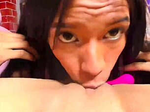 I licks her pussy while staring at the camera