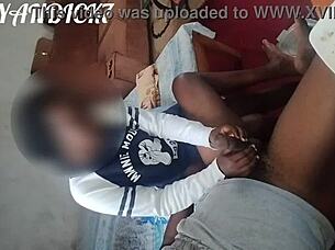 African hot nanny plays with boss's black dick while wife is at work 😏. She teases it seductively.