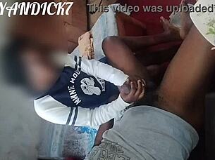 African hot nanny plays with boss's black dick while wife is at work 😏. She teases it seductively.