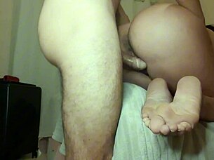 Delicious anal and vaginal action with soothing foot massage