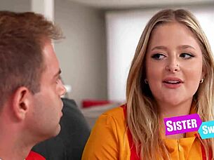 Two broke girls swap stepbros in taboo fuck