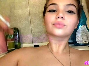 Smoking In Bath Tub With Slave Facial And Femdom Shower