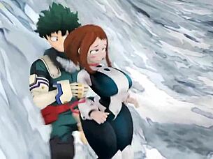 Ochako Uraraka Boldly Rapes Midoriya With Intensity