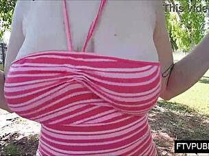 Big Natural Tits Flashing In Public Outdoors