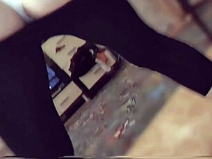 wife in leggings homemade