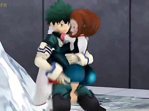 Ochako Uraraka Boldly Rapes Midoriya With Intensity