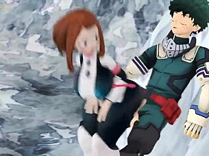 Ochako Uraraka Boldly Rapes Midoriya With Intensity