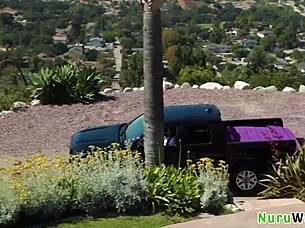 Lacey Jayne whispers, Get your nuru massage in the truck, my wet pussy awaits interracial fun.