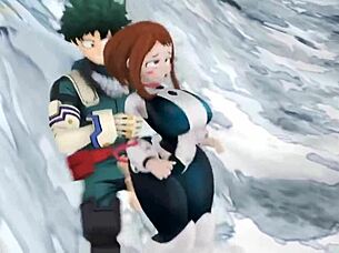 Ochako Uraraka Boldly Rapes Midoriya With Intensity