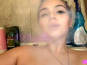 Smoking In Bath Tub With Slave Facial And Femdom Shower