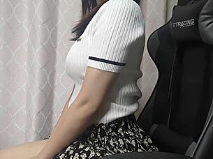 Can't hold back during study, stimulates under skirt