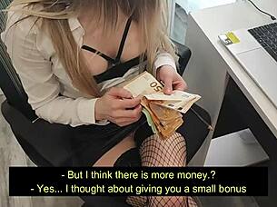 pov blowjob in the office with my busty boss