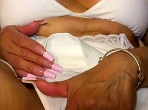 Pregnant wife relaxes after threesome with friends at home