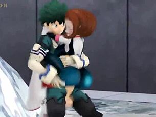 Ochako Uraraka Boldly Rapes Midoriya With Intensity