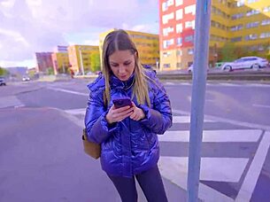 Tiny Hottie Mae Olsen Rubs Monster Cock With Feet