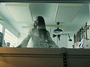 Black beauty Harley Dean undresses for a steamy solo