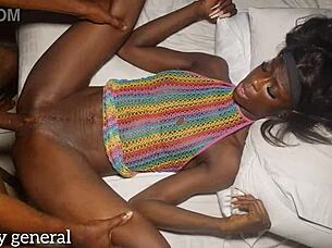 i beg the ebony guy not to go too deep in my skinny black throat