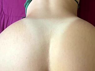 Girlfriend's intense pleasure taking huge cock in bikini